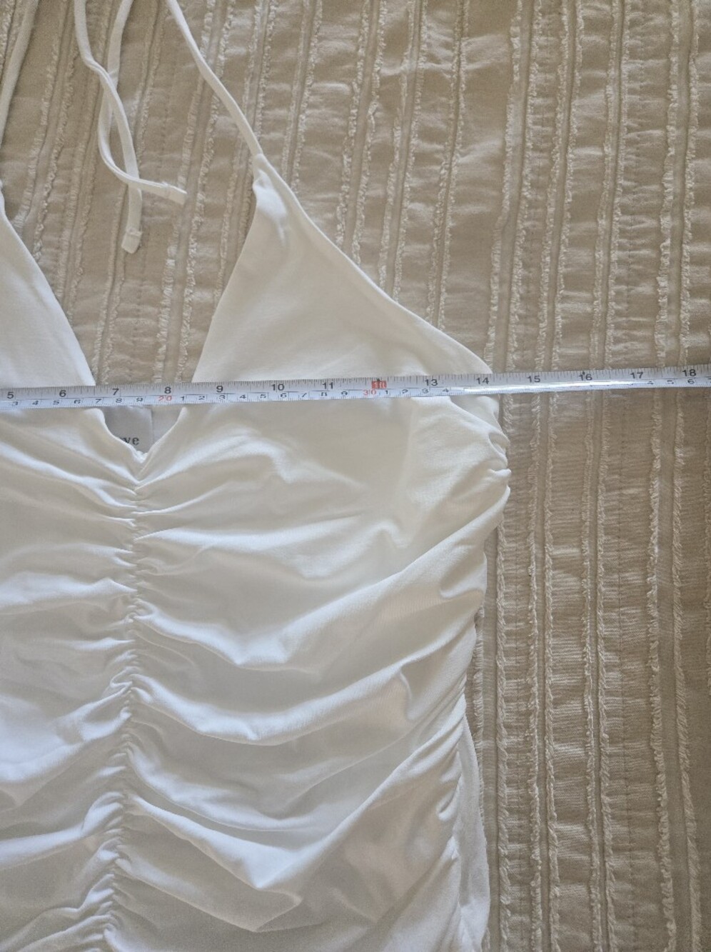 Anthropologie Mauve Ruched Halter Tank | White | Size M - Picture 5 of 8
